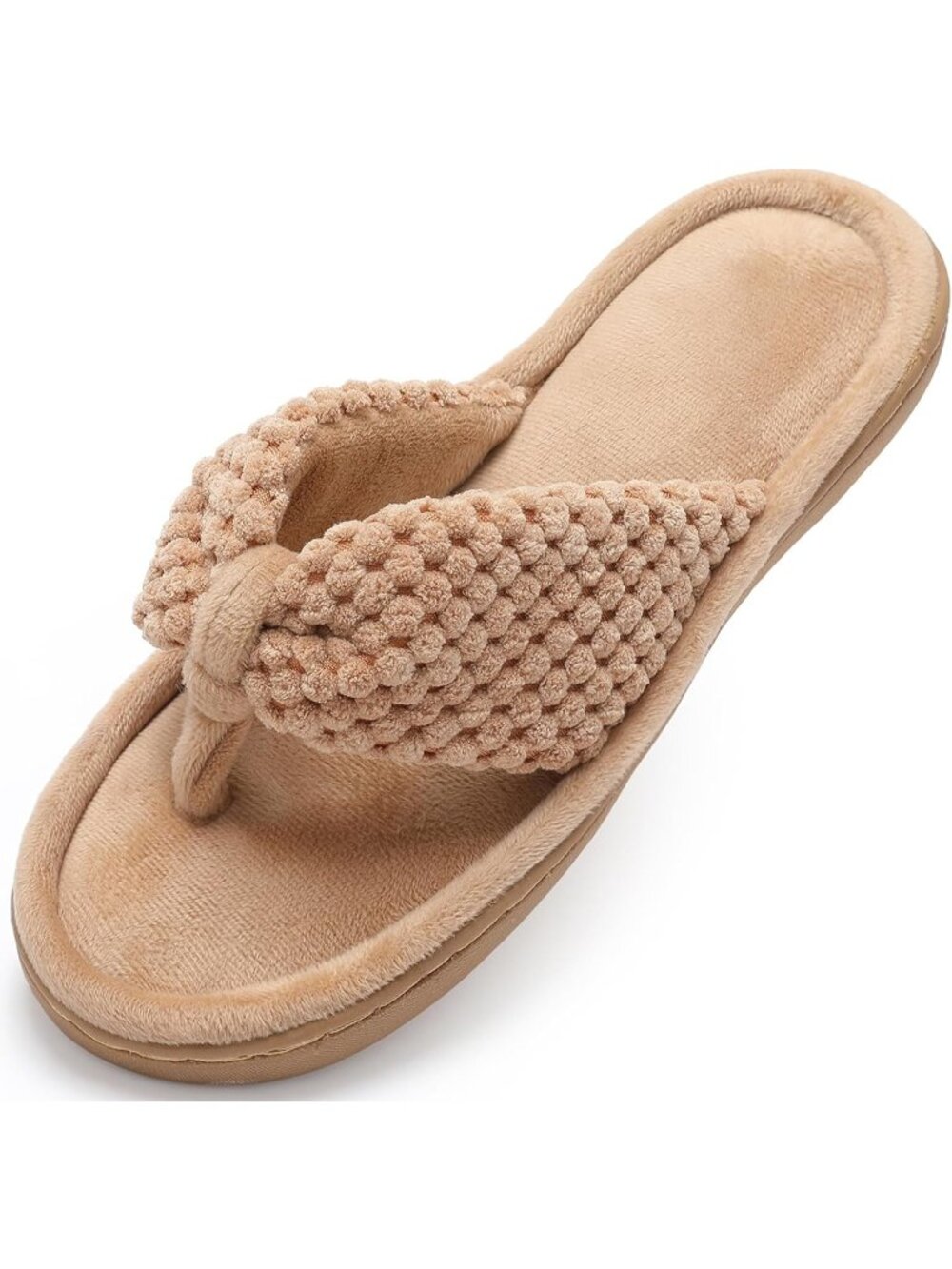 Women's Camel Memory Foam Flip Flop Slippers Adjustable Thong Comfort Casual